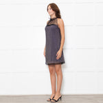 Prada Black Studded Net Sleeveless Dress With Slip