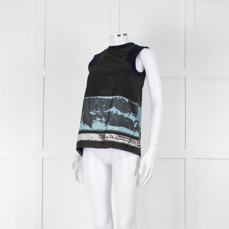 Pringle Black Navy Blue Sleeveless  Top