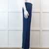 Carolina Herrera Blue 100% Linen Wide Leg Trousers