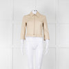 Pennyblack Cream Leather Ruffle Hem Cropped Jacket