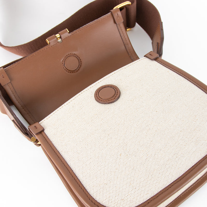 Tom Ford Tara Mini Canvas W/leather Trim Satchel Bag
