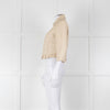 Pennyblack Cream Leather Ruffle Hem Cropped Jacket