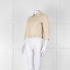 Pennyblack Cream Leather Ruffle Hem Cropped Jacket