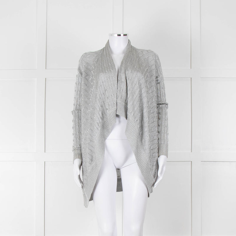 Ralph Lauren Silver Cable Lurex Cardigan