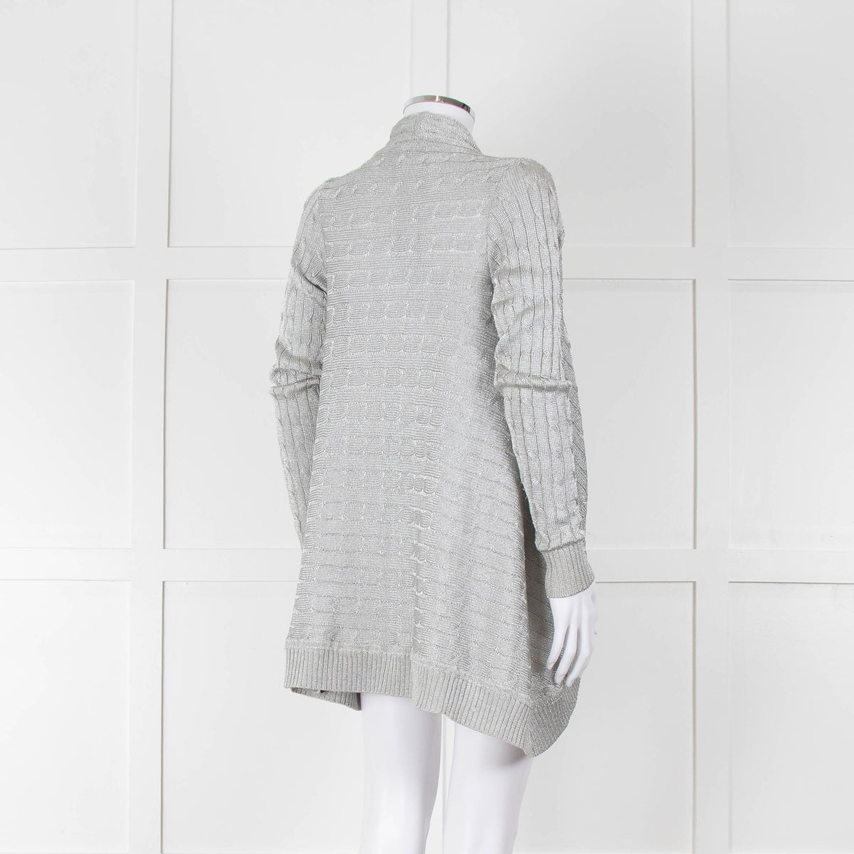 Ralph Lauren Silver Cable Lurex Cardigan