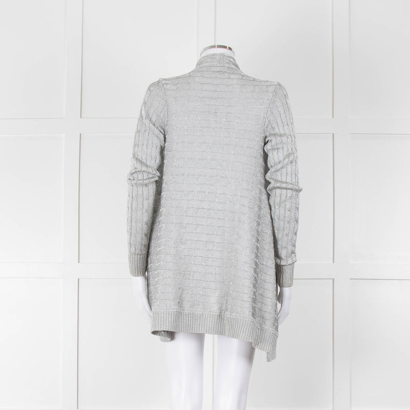 Ralph Lauren Silver Cable Lurex Cardigan
