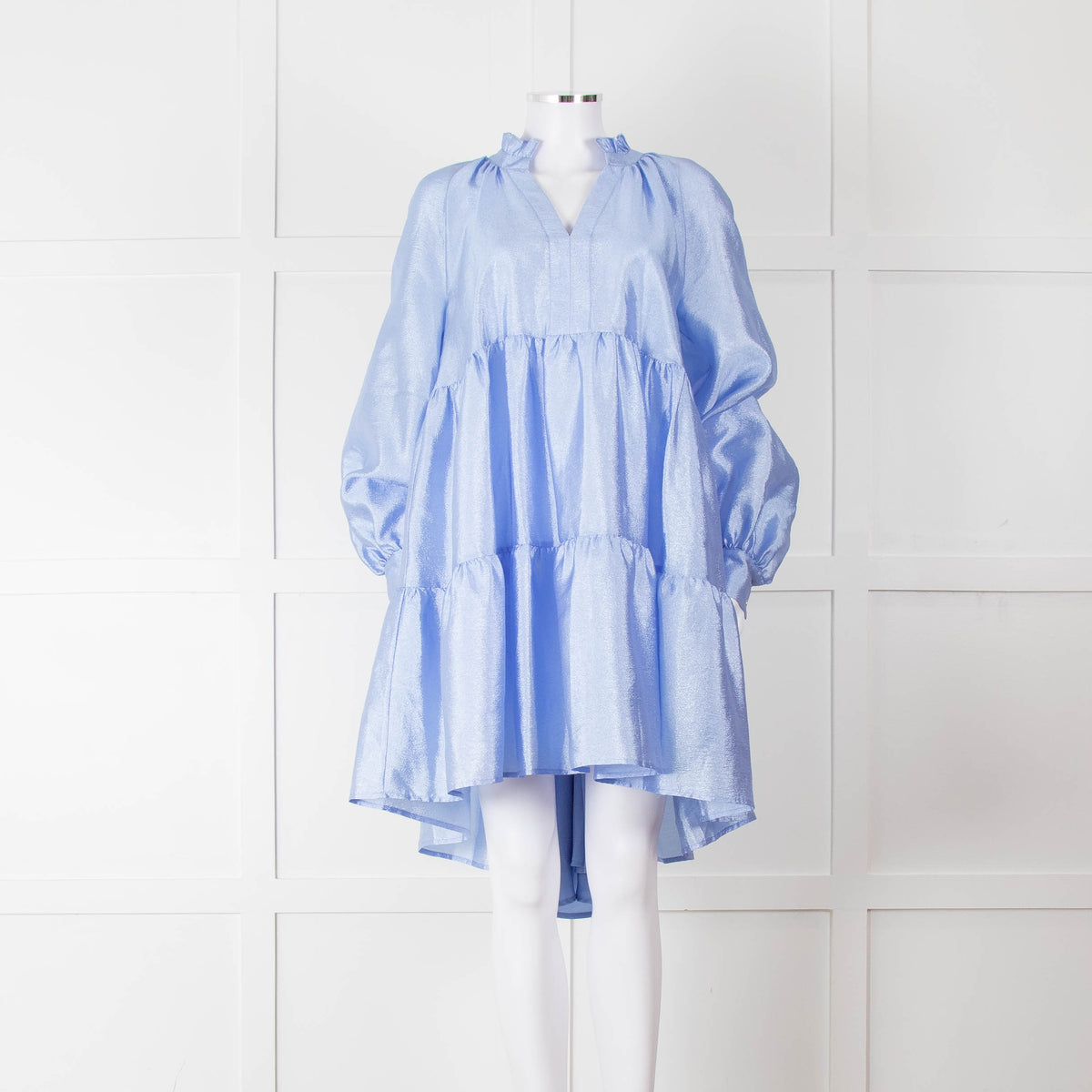 Stine Goya Cornflower Blue Tiered Mini Dress