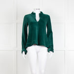 Me + Em Jade Green Velvet Long Sleeve Top
