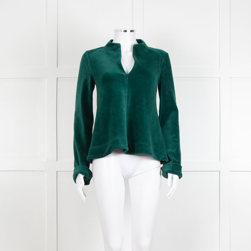 Me + Em Jade Green Velvet Long Sleeve Top