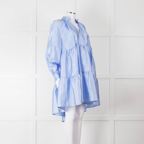 Stine Goya Cornflower Blue Tiered Mini Dress