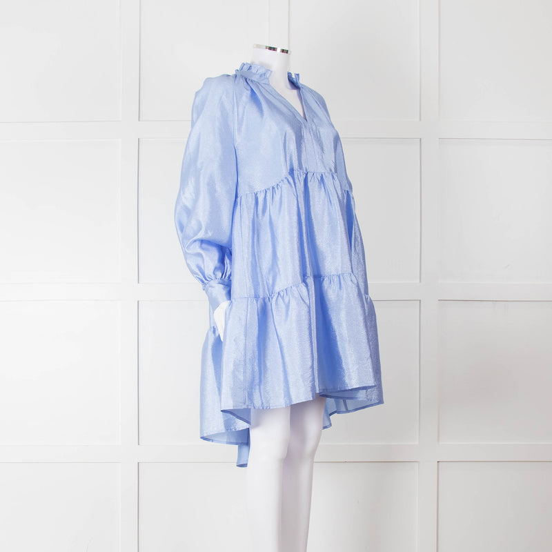Stine Goya Cornflower Blue Tiered Mini Dress