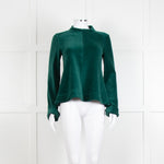 Me + Em Jade Green Velvet Long Sleeve Top