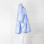 Stine Goya Cornflower Blue Tiered Mini Dress