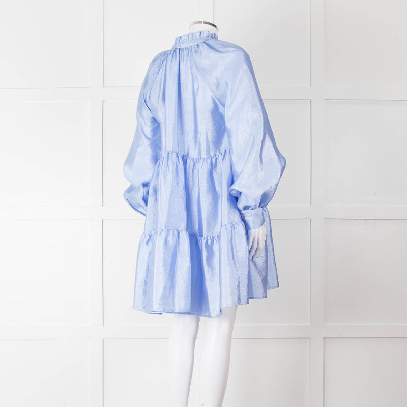 Stine Goya Cornflower Blue Tiered Mini Dress