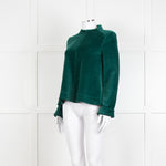 Me + Em Jade Green Velvet Long Sleeve Top