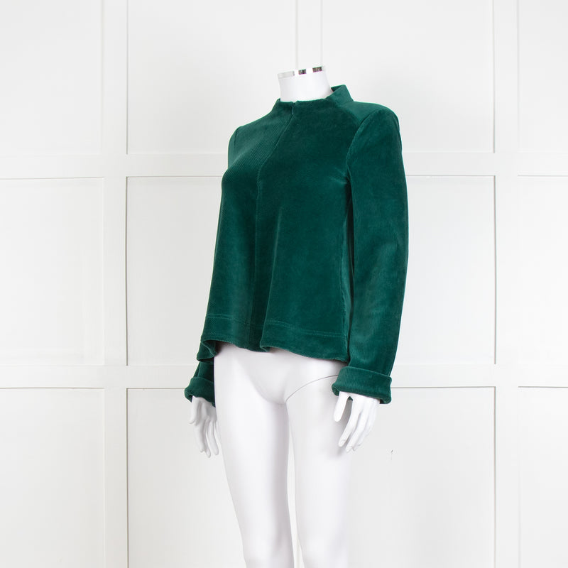 Me + Em Jade Green Velvet Long Sleeve Top
