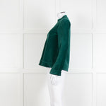 Me + Em Jade Green Velvet Long Sleeve Top