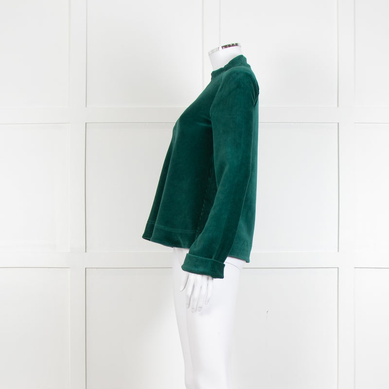 Me + Em Jade Green Velvet Long Sleeve Top