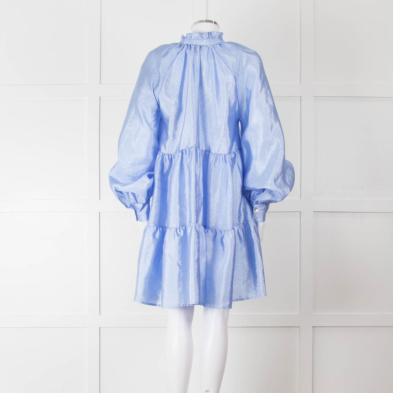 Stine Goya Cornflower Blue Tiered Mini Dress