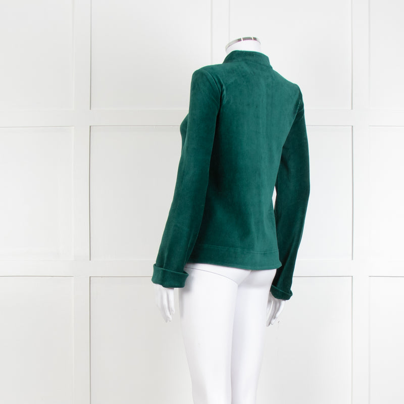 Me + Em Jade Green Velvet Long Sleeve Top