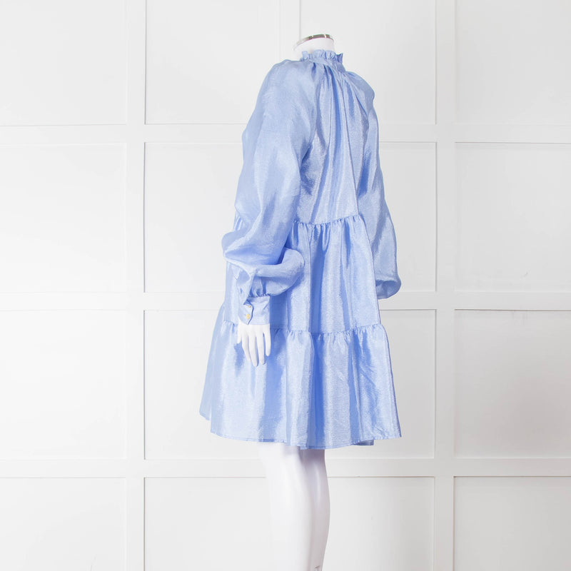 Stine Goya Cornflower Blue Tiered Mini Dress
