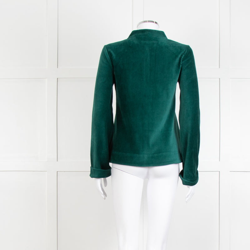 Me + Em Jade Green Velvet Long Sleeve Top