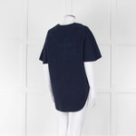See By Chloe Navy Denim Front Short Sleeve Top