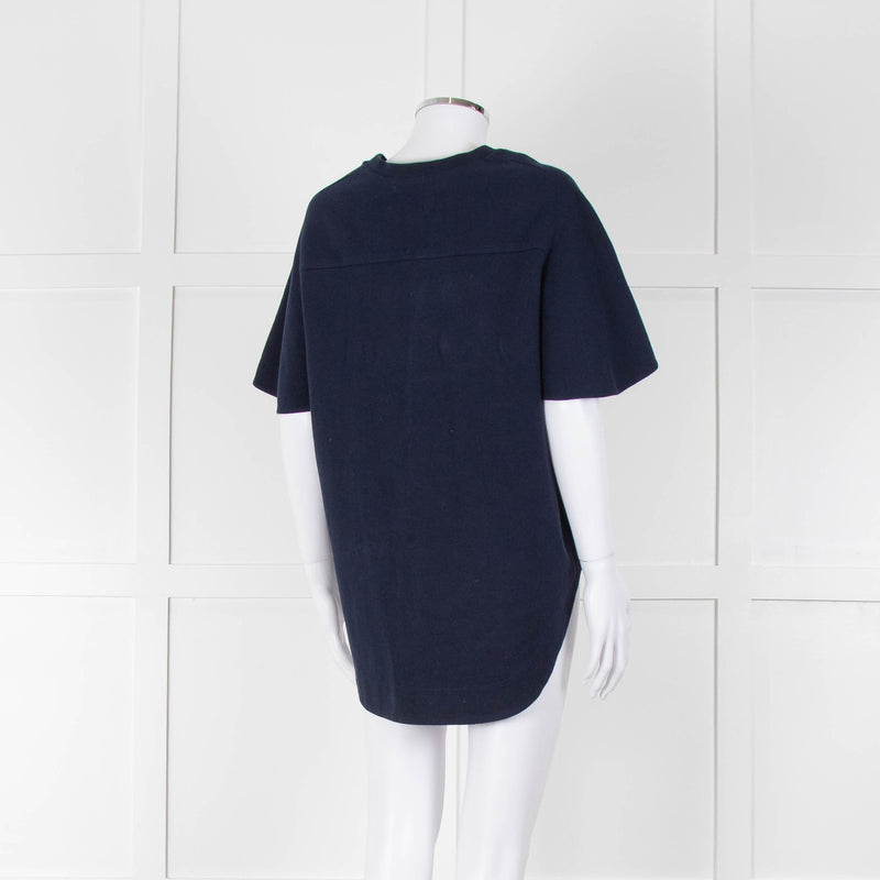 See By Chloe Navy Denim Front Short Sleeve Top