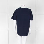 See By Chloe Navy Denim Front Short Sleeve Top