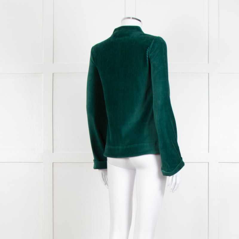 Me + Em Jade Green Velvet Long Sleeve Top