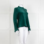 Me + Em Jade Green Velvet Long Sleeve Top