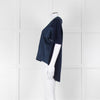 See By Chloe Navy Denim Front Short Sleeve Top