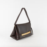 Victoria Beckham Chain Pouch With Gold Link Clutch Brown