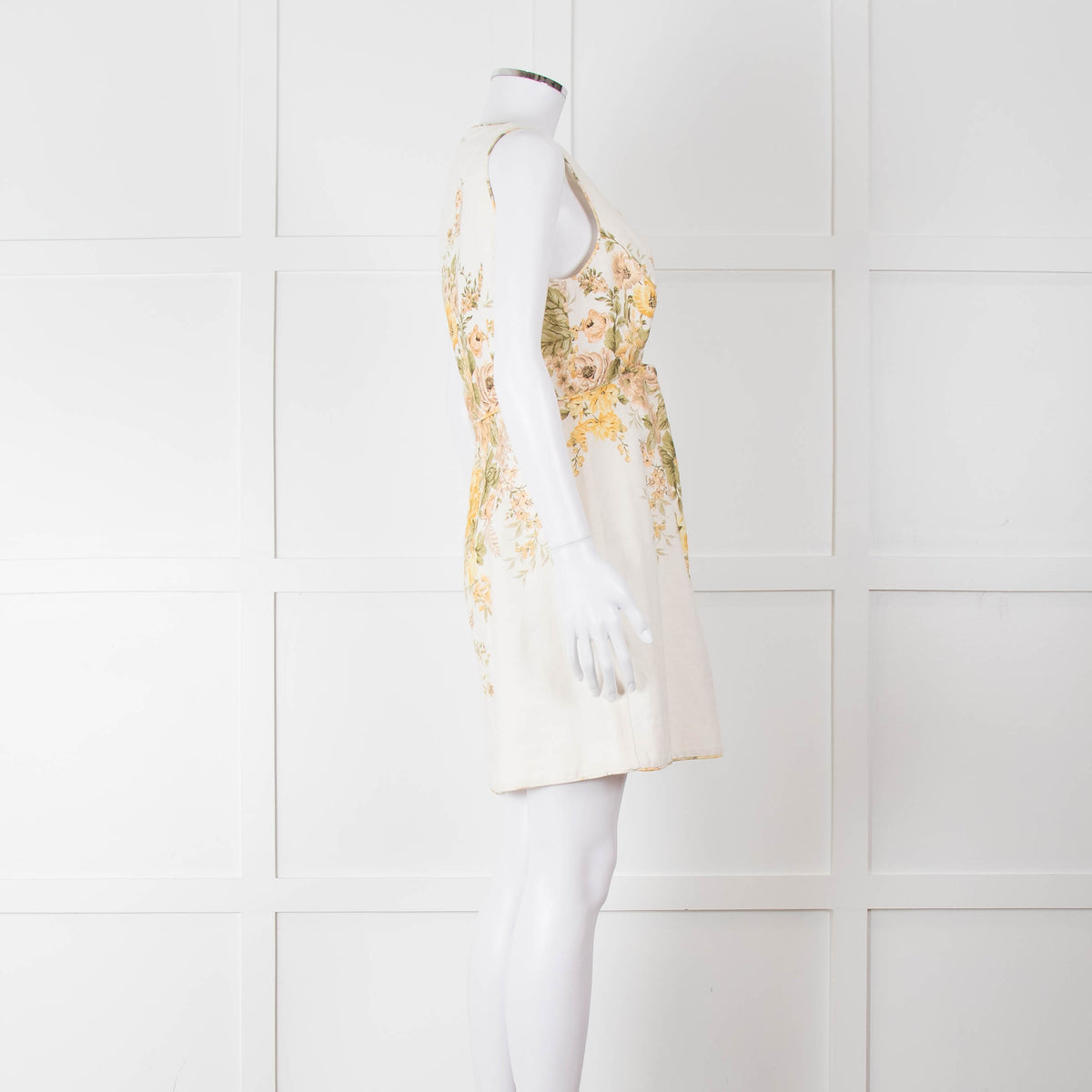 Zimmermann Amelie Cream Linen Floral Dress