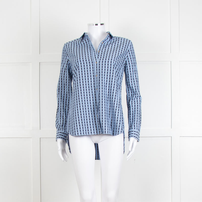 Custommade Blue Check Cotton Shirt