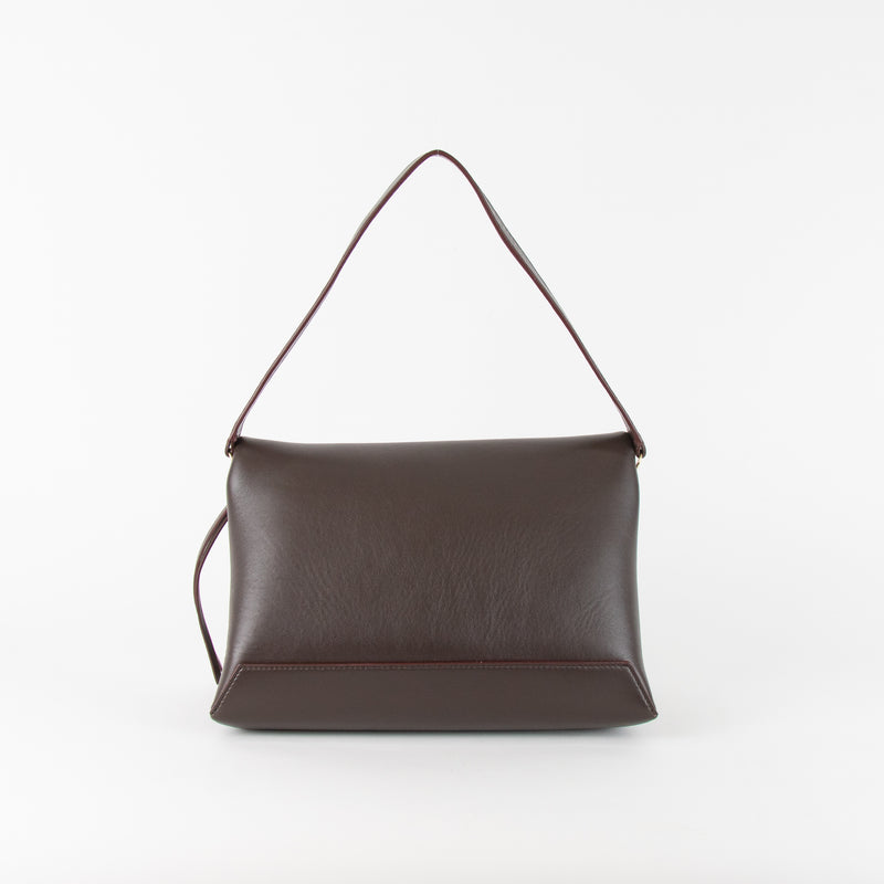 Victoria Beckham Chain Pouch With Gold Link Clutch Brown