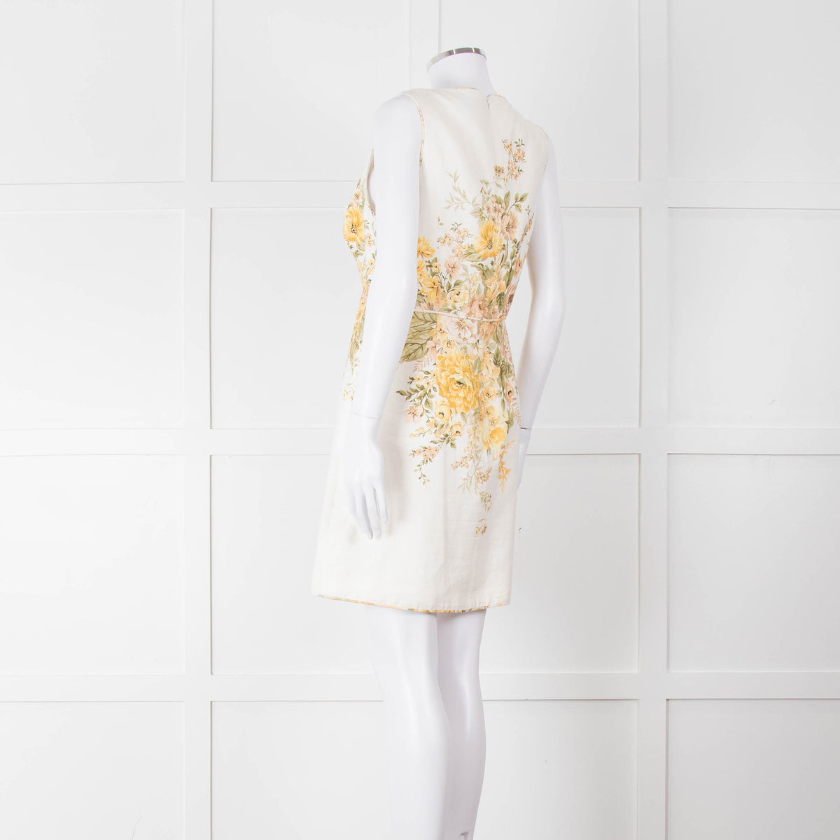 Zimmermann Amelie Cream Linen Floral Dress