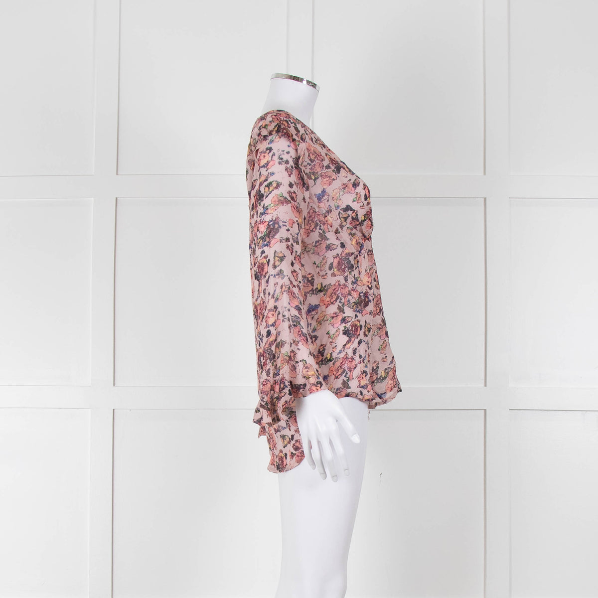 Iro Dusty Pink Floral Long Sleeve Top