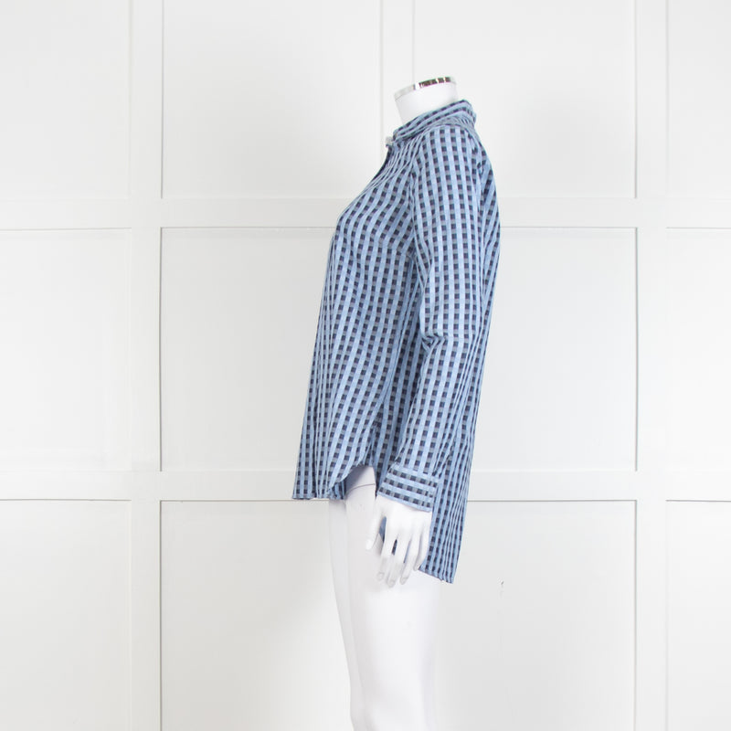 Custommade Blue Check Cotton Shirt