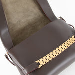 Victoria Beckham Chain Pouch With Gold Link Clutch Brown
