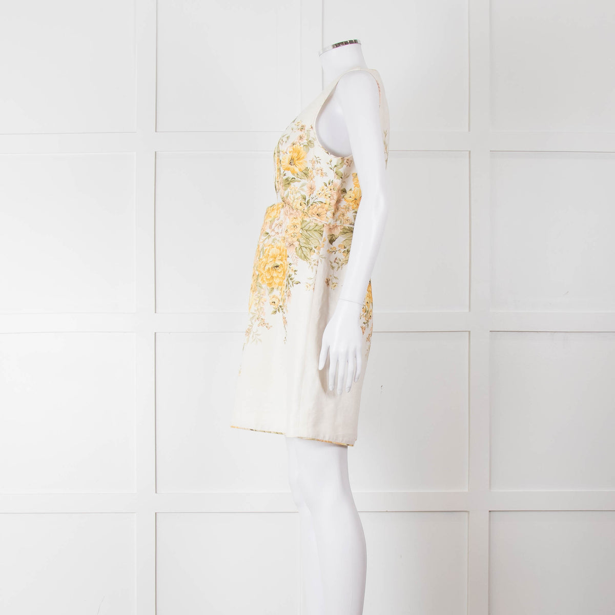 Zimmermann Amelie Cream Linen Floral Dress
