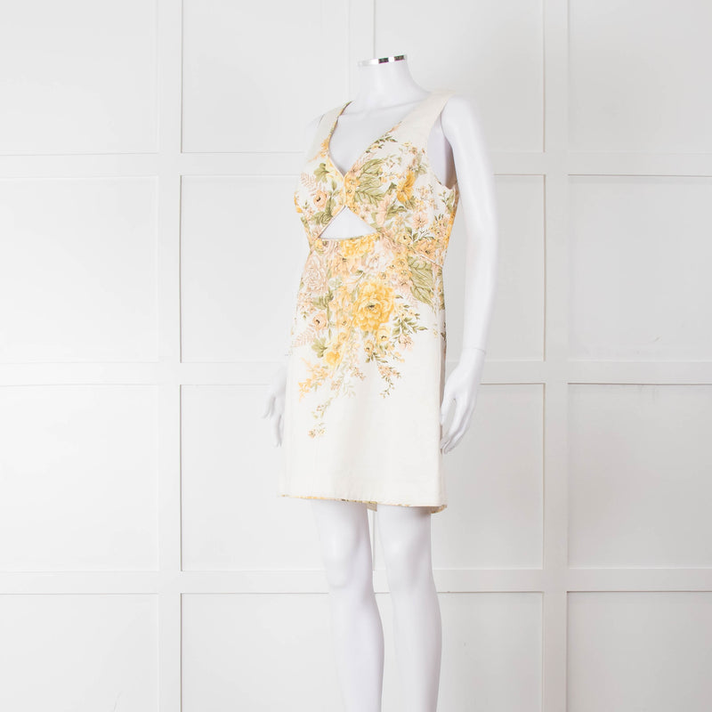 Zimmermann Amelie Cream Linen Floral Dress