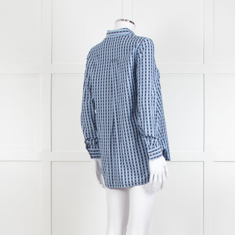Custommade Blue Check Cotton Shirt