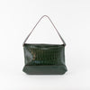 Victoria Beckham Chain Pouch Green Crocodile Print Leather