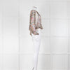 Jean Paul Gaultier Multi Print Cream Trim Silk Top
