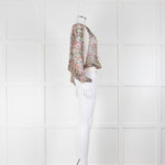 Jean Paul Gaultier Multi Print Cream Trim Silk Top