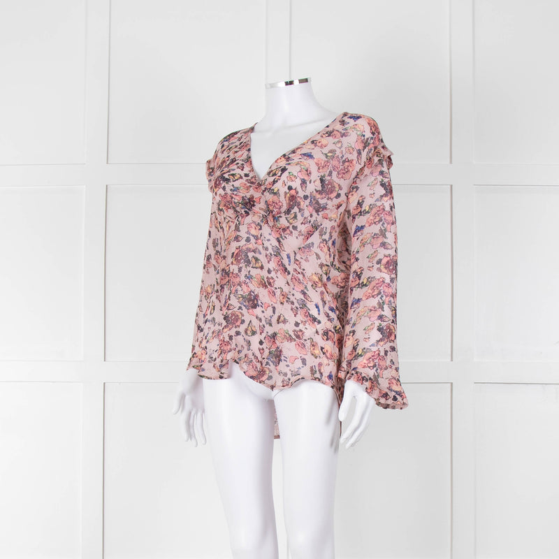 Iro Dusty Pink Floral Long Sleeve Top