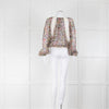 Jean Paul Gaultier Multi Print Cream Trim Silk Top