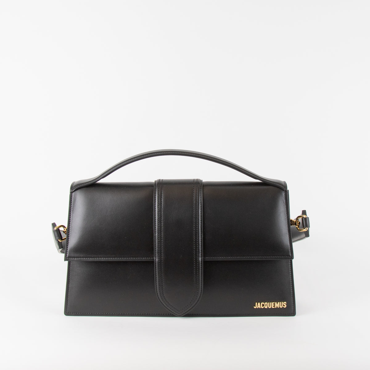 Jacquemus Le Bambinou Leather Top Handle W/ Removable Shoulder Strap Black