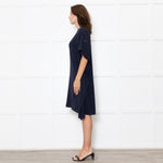 Max Mara Studio Navy Lace Trim Tunic Dress